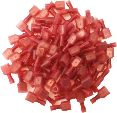 yueton® 100pcs Red 22/18- Gauge Nylon Female Fully-Insulated Quick Disconnects Wiring Spade Wire Crimp Terminal in Kuwait