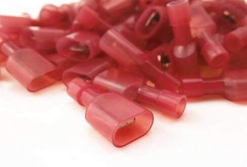 yueton® 100pcs Red 22/18- Gauge Nylon Female Fully-Insulated Quick Disconnects Wiring Spade Wire Crimp Terminal in Kuwait