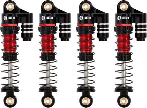 صدمات INJORA 39 مم - مخمد ألومنيوم مملوء بالزيت قابل للتعديل لـ SCX24 Gladiator C10 JLU Deadbolt B17 Axial 1/24 RC أجزاء ترقية السيارة الزاحفة (رمادي) in Saudi Arabia