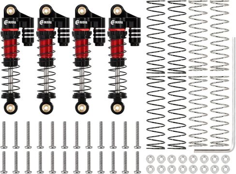 صدمات INJORA 39 مم - مخمد ألومنيوم مملوء بالزيت قابل للتعديل لـ SCX24 Gladiator C10 JLU Deadbolt B17 Axial 1/24 RC أجزاء ترقية السيارة الزاحفة (رمادي) in Saudi Arabia