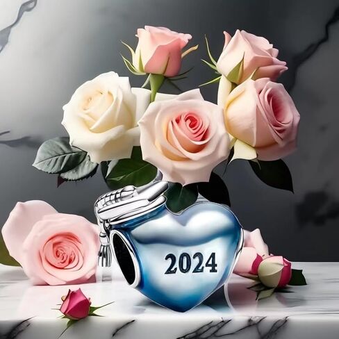 2024 قبعة التخرج دلايات البوم متوافقة مع باندورا أساور الذهب حلية القلب مجوهرات التخرج هدية لحفيدة in Saudi Arabia