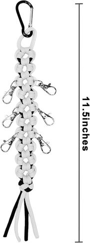 Cheer Bow Holder - Cheerleader Backpack Bow Organizer - Durable Paracord Hair Bow Hanger Cheer Bag Accessories - Cheerleading Gift for Cheer Teams - White/Black 1 Pack in Kuwait