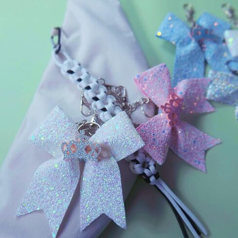 Cheer Bow Holder - Cheerleader Backpack Bow Organizer - Durable Paracord Hair Bow Hanger Cheer Bag Accessories - Cheerleading Gift for Cheer Teams - White/Black 1 Pack in Kuwait