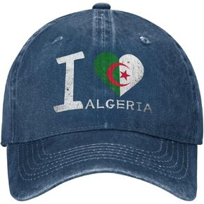 أحب الجزائر - علم القلب القابل للتعديل Cowboy Baseball Cap Men Women Casual Dad Hat1 Navy Blue in Saudi Arabia