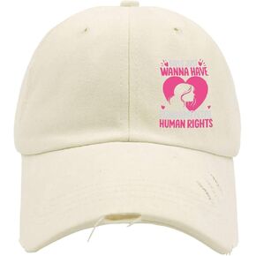 Girls Just Wannas Have Fundamentals Human Rights Women's Day Hat for Men Washed Distressed Baseball Caps Aesthetic Washed Running Hats Quick Dry in Kuwait