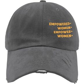 Empowereds Women Women's Day Hats for Men Washed Distressed Baseball Cap Vintage Washed Hiking Hat Fitted Dark Grey in Kuwait