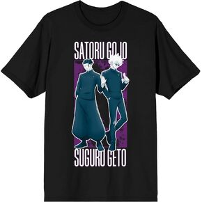 Jujutsu Kaisen Gojo & Geto Adult Black Crew Neck Short Sleeve T-Shirt in Kuwait