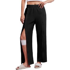 Deyeek Women's Tear Away Pants with Pockets Easy Access Adaptive Pants Post Hip Knee Leg Surgery Breakaway Lounge Sweatpants in Saudi Arabia