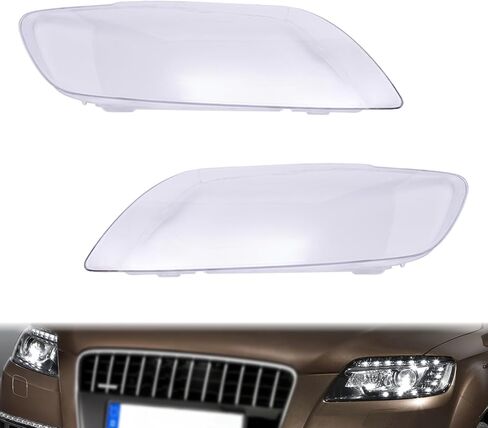 Headlights Covers Fit for Audi Q7 06-15 4L0941029/30, Left Drive Side & Right Passenger Side of Headlight Lens Covers in Saudi Arabia