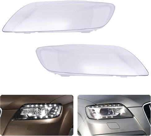 Headlights Covers Fit for Audi Q7 06-15 4L0941029/30, Left Drive Side & Right Passenger Side of Headlight Lens Covers in Saudi Arabia