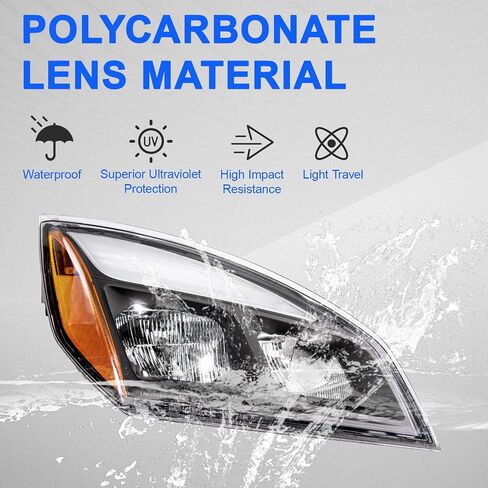 Headlights Compatible with Freightliner Cascadia 2018 2019 2020 2021 2022 2023 2024 LED Black Housing Headlights (Right Passenger Side) in Kuwait