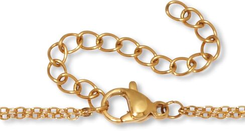 Palm Beach Jewelry أصلي أسود أونيكس الذهب المطلي بالفولاذ المقاوم للصدأ المقاوم من الفولاذ المقاوم للصدأ من 17 إلى 19 بوصة in Saudi Arabia