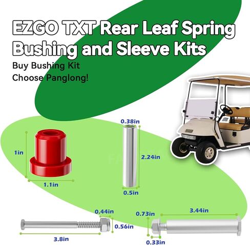 EZGO TXT Rear Leaf Spring Bushing and Sleeve Kits with Screws and Nurs-Suitable for EZGO TXT & PDS Gas and Electric Golf Carts,OEM# 70289-G02, 14158-G1, 1015583 in Saudi Arabia