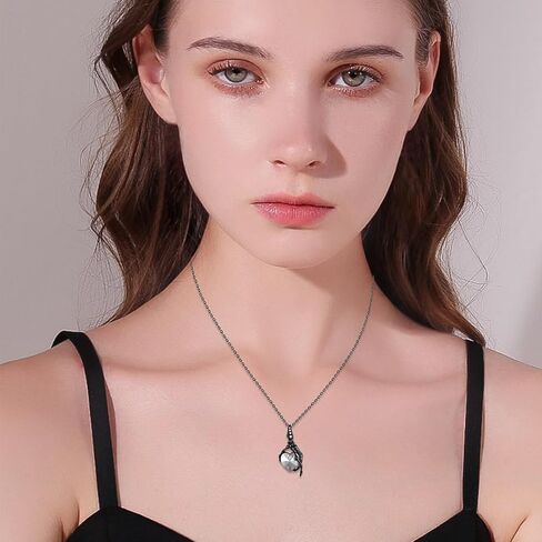 Skull Necklace 925 Sterling Silver Skeleton Skull Hand Pendant Necklace with Heart Crystal Gothic Punk Skeleton Jewelry Gifts for Women Christmas Halloween Birthday in Saudi Arabia