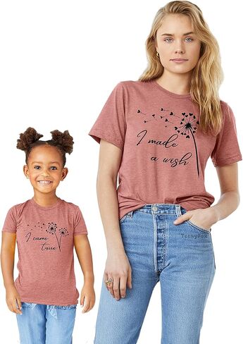 Teeny Fox I Made a Wish I Came True Mother Daughter Matching Outfits Mom and Me Cute Family Shirts in Kuwait