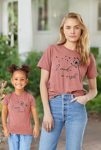 Teeny Fox I Made a Wish I Came True Mother Daughter Matching Outfits Mom and Me Cute Family Shirts in Kuwait