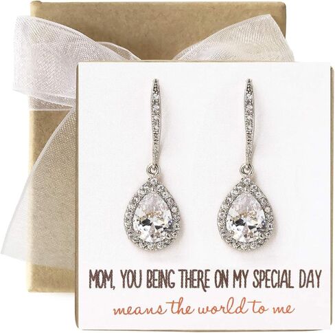 A+O Mother of the bride Gift Drop Earrings or Jewelry set in Silver, Yellow Gold, Rose Gold in Saudi Arabia