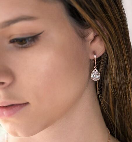 A+O Mother of the bride Gift Drop Earrings or Jewelry set in Silver, Yellow Gold, Rose Gold in Kuwait