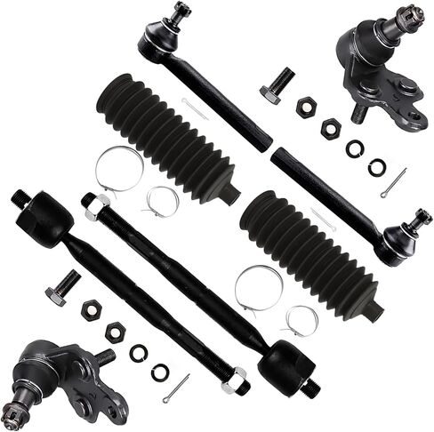 Scitoo 8pc تعليق مجموعة الاستبدال الملائمة لـ Rx330 2004-2006 لـ Rx350 2007-2009 ل Highlander 2004-2007 Lower Ball Inner Tie Inner Rod Rack Boot Boot Parts in Saudi Arabia