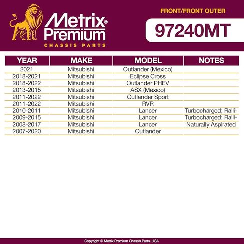 Metrix Premium Chassis Parts-4 PC TIE TIE OUTER ROD END & FRONT SWAY BAR BAR BAR SEND SEND KIT يناسب 18-21 Mitsubishi Eclipse Cross ، 18-22 Outlander Phev ، 11-22 Outlander Sport ، ES800471 ، K750385 in Kuwait