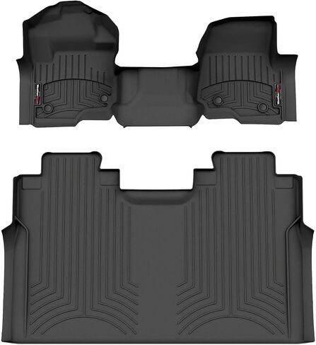 WeatherTech Custom Fit FloorLiners for Ford Super Duty - 1st Row (OTH) & 2nd Row (4410331-446974), Black in Saudi Arabia