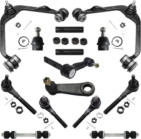 Detroit Axle - 4WD Front End 14pc Suspension Kit for Ford F-150 F-250 Expedition Navigator, 2 Upper Control Arms 2 Lower Ball Joints 2 Sway Bars 4 Tie Rods 2 Sleeves 1 Pitman 1 Idler Arm Replacement in Saudi Arabia