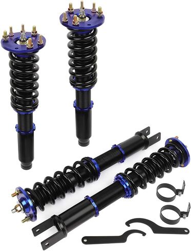 Coilover Struts Spring Shocks Coilovers ارتفاع قابلة للتعديل دعامات التعليق لفائف الصدمات الربيع والدعامات مجموعات كاملة مجموعة ECCPP FIND 2009 2010 2011 2012 For Honda for Accord - Blue. in Saudi Arabia