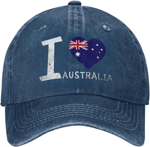 I Love Australia - Heart Flag Adjustable Classic Cowboy Baseball Cap Men Women Casual Dad Hat3 Navy Blue in Saudi Arabia