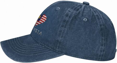 I Love Malaysia - Heart Flag Adjustable Classic Cowboy Baseball Cap Men Women Casual Dad Hat4 Navy Blue in Saudi Arabia