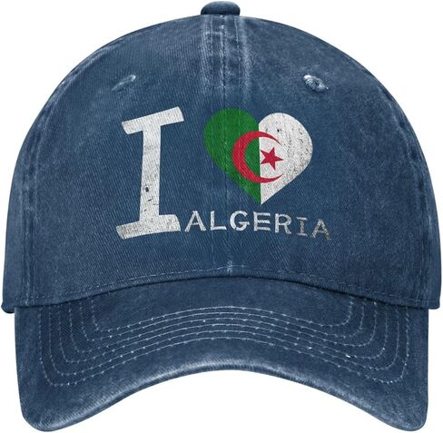 أحب الجزائر - علم القلب القابل للتعديل Cowboy Baseball Cap Men Women Casual Dad Hat1 Navy Blue in Saudi Arabia