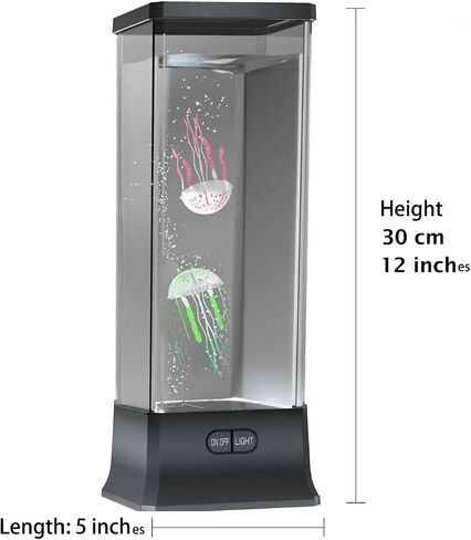 COLORLIFE Electric Jellyfish Tank Table Lamp with Color Changing Light Gift for Kids Men Women Home Deco for Room Mood Light for Relax(Black) in Saudi Arabia