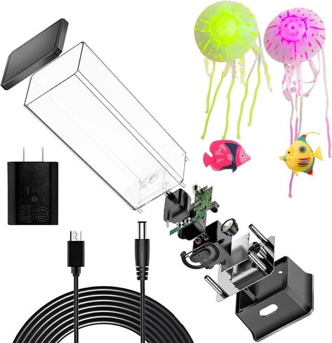 COLORLIFE Electric Jellyfish Tank Table Lamp with Color Changing Light Gift for Kids Men Women Home Deco for Room Mood Light for Relax(Black) in Saudi Arabia
