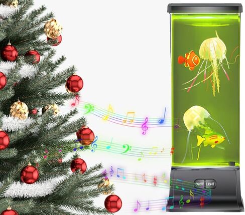 COLORLIFE Electric Jellyfish Tank Table Lamp with Color Changing Light Gift for Kids Men Women Home Deco for Room Mood Light for Relax(Black) in Saudi Arabia