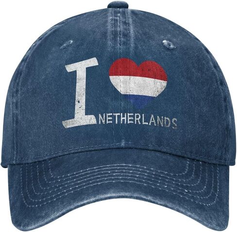 I Love Netherlands - Heart Flag Adjustable Classic Cowboy Baseball Cap Men Women Casual Dad Hat1 Navy Blue in Saudi Arabia