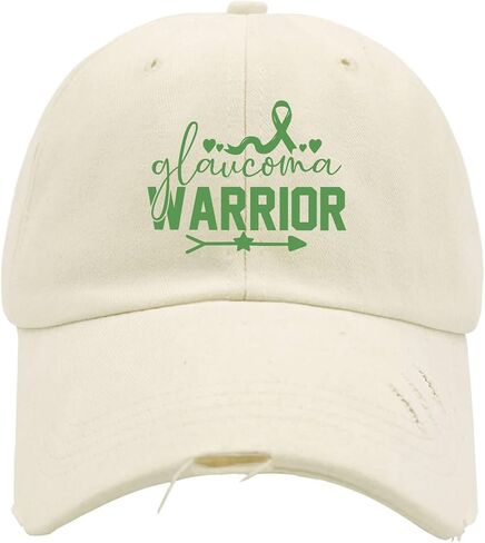 Glaucoma Warriors Hats for Mens Washed Distressed Baseball Caps Funny Washed Dad Hats Cotton in Saudi Arabia