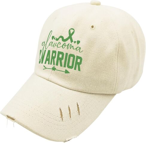 Glaucoma Warriors Hats for Mens Washed Distressed Baseball Caps Funny Washed Dad Hats Cotton in Saudi Arabia