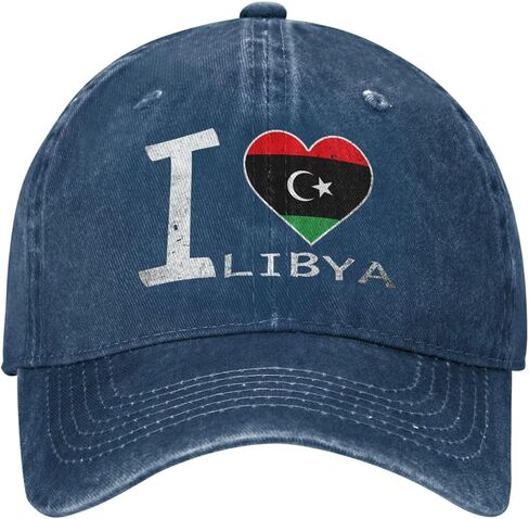 I Love Libya - Heart Flag Adjustable Classic Cowboy Baseball Cap Men Women Casual Dad Hat0 Navy Blue in Saudi Arabia