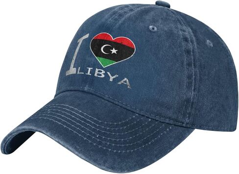 I Love Libya - Heart Flag Adjustable Classic Cowboy Baseball Cap Men Women Casual Dad Hat0 Navy Blue in Saudi Arabia