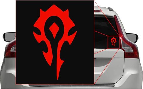 Horde [Pick Color] WoW Vinyl Transfer Sticker Secal لجهاز الكمبيوتر المحمول/السيارة/الشاحنة/النافذة/المصد (4in x 2.4in ، أحمر) in Kuwait