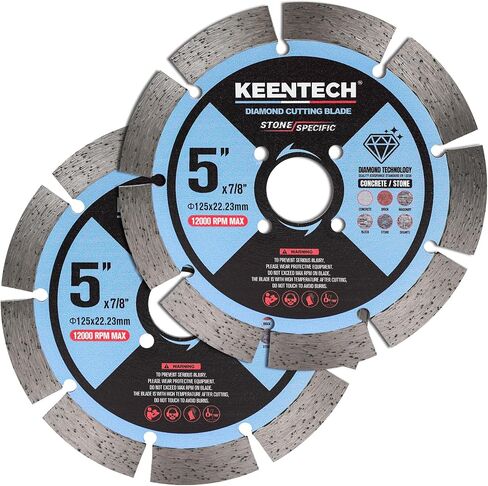 KEENTECH Segmented Diamond Saw Blade 4-1/2 inch, for Smooth Cutting Concrete Marble Granite Brick Masonry, Diamond Blade for Angle Grinder, 4.5" Dry or Wet Cutting Concrete Saw Blades (2-Pack) in Saudi Arabia