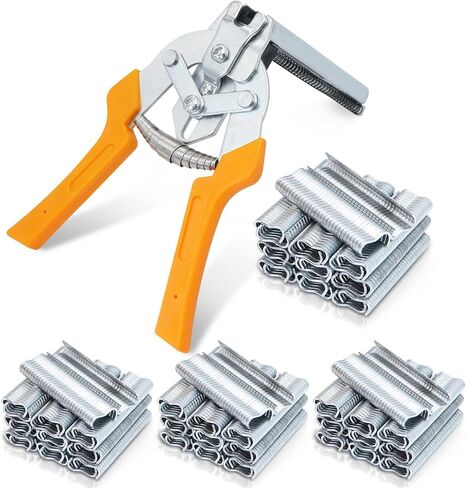 اكتب M -Pain Ring Pliers للمبارزة مع مقاطع 2400pcs M ، Hog Ring Pliers مجموعة من المفروشات أداة إصلاح اليد ، أدوات بناء قفص الأرانب الدجاج (أصفر) in Kuwait