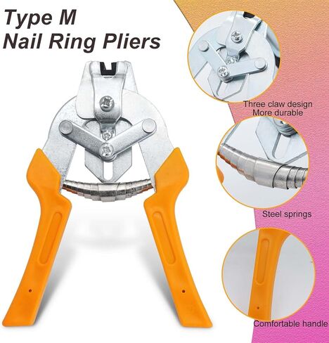 اكتب M -Pain Ring Pliers للمبارزة مع مقاطع 2400pcs M ، Hog Ring Pliers مجموعة من المفروشات أداة إصلاح اليد ، أدوات بناء قفص الأرانب الدجاج (أصفر) in Kuwait