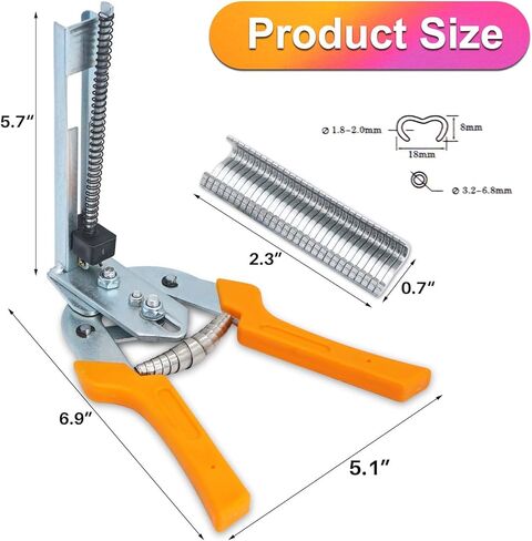 اكتب M -Pain Ring Pliers للمبارزة مع مقاطع 2400pcs M ، Hog Ring Pliers مجموعة من المفروشات أداة إصلاح اليد ، أدوات بناء قفص الأرانب الدجاج (أصفر) in Kuwait