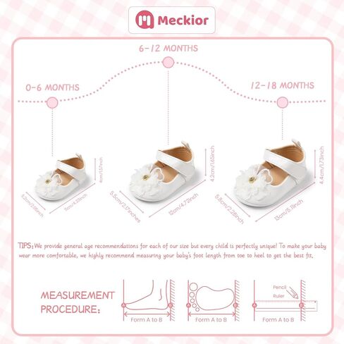 Meckior Infant Baby Girls Soft Sole Bowknot Princess Wedding Dress in Kuwait