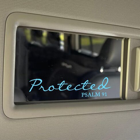 Set 2Pcs Protected Bible Rearview Mirror Decal Bible Verse Christian Jesus Car Decals Water Bottle Window Sticker Vinyl Waterproof 3x0,7 Inches Decal New Car Accessories Gift for Mom Dad Friend in Kuwait