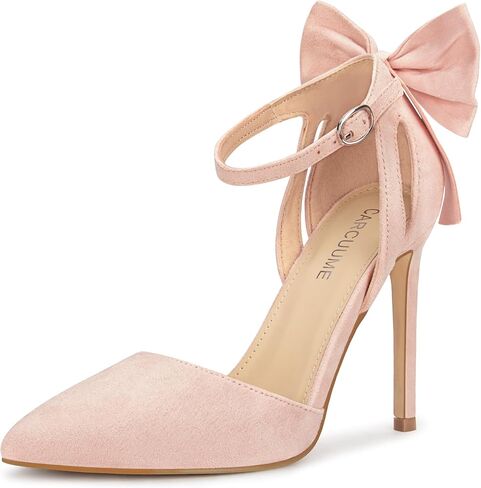 Carcuume Womens Bow Tie Back Back Clears Close Toe Pumps Stiletto High Heels Wedding Shoes Sandals strap kyel sandals in Kuwait