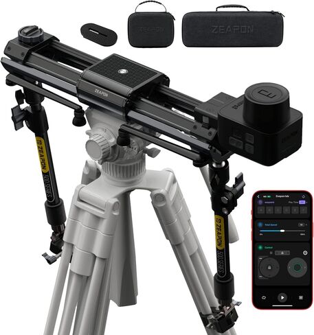 Zeapon Micro4 E1000 مسافة مزدوجة تم منزلق الكاميرا ذات العوامل المزدوجة ، محرك ضوضاء منخفض السرعة 10-26 رطل ، حمولة حمولة مضغوطة 42 '/107 سم مع حالة حمل ، شاشة LCD ، التحكم في التطبيق ، تصميم التخميد السلس in Kuwait