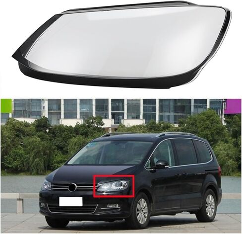 الإسكان الأمامي متوافق مع VW Sharan 2012 إلى 2019 Car الأمامي الشفافة الشفافة غطاء الرأس غطاء العدسة الخفيفة قذيفة القشرة (يسار) in Kuwait
