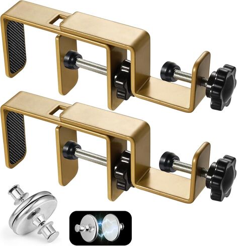 لا يوجد ارتباط قوس قضيب ستارة الحفر للستائر المحمولة خارجًا ، 1.2-2 "قابلة للتعديل ، وخالية من الأدوات وخالية من الحفر ، ومضادة للدم ، و Curtain Magnet Buckle & Guide (الذهب ، 2Pack) in Kuwait