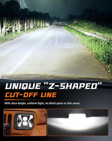 New Z Beam 5x7 Led Headlights DOT Approved 7x6 LED Headlights 500% Brighter Sealed Beam H6054 LED Headlights DRL/Amber Turn Signal for Cherokee XJ YJ Chevy Express GMC Van, Pair in Kuwait